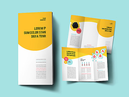 템플릿 표지디자인 표지 ZIP 내지 리플렛 3단접지 건강 마스크 팜플렛 사람없음 노란색 바이러스 위생 예방 감염 인디자인 INDD 이미지템플릿 컬러 파일형식
