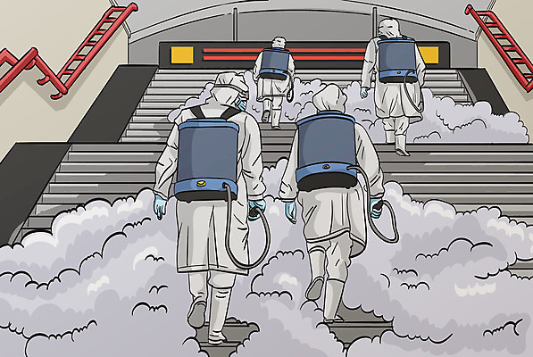 남자 일러스트 손잡이 사람 여러명 성인 계단 회색 보안경 방역 소독 소독제 성인남자만 방역복 방역사 방역기 국내일러스트 AI파일 직업 옷 컬러 다수 안전장비 남자만 성인만 파일형식 벡터