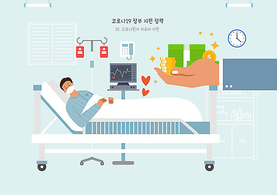 PSD 손 남자 돈 일러스트 병원 마스크 한명 들기 사람 성인 신체부위 눕기 환자 링거 사회이슈 사회복지 병원침대 의료비 정부정책 지원 성인남자한명만 코로나바이러스 델타변이바이러스 국내일러스트 1 컨셉 의학 의료기기 모션 침대 재산 바이러스 복지 정책 남자한명만 성인남자만 파일형식 비용