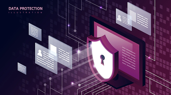 백그라운드 일러스트 사람없음 디지털 모니터 보라색 정보 보호 보안 열쇠구멍 방패 정보보호 정보보호의날 국내일러스트 AI파일 컬러 컨셉 안전 컴퓨터 파일형식 벡터 법정기념일