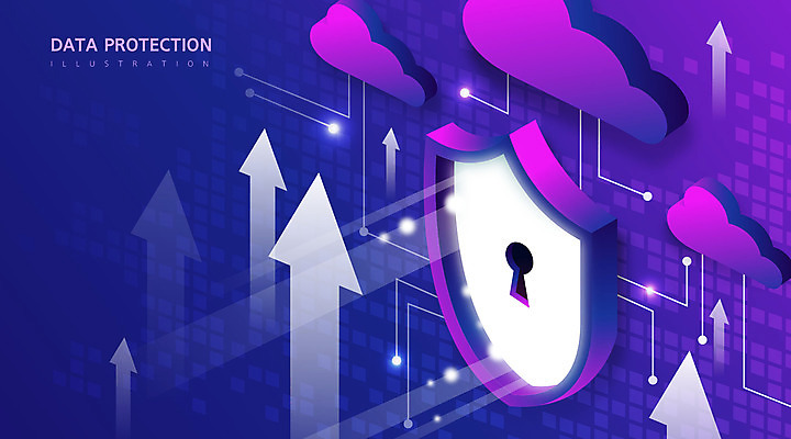 구름 화살표 백그라운드 일러스트 사람없음 디지털 보라색 정보 보호 보안 상승 방패 클라우드서비스 정보보호 정보보호의날 국내일러스트 AI파일 자연요소 컬러 컨셉 안전 서비스 파일형식 벡터 법정기념일