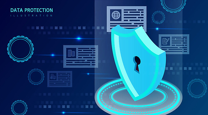 백그라운드 일러스트 사람없음 파란색 디지털 정보 보호 톱니바퀴 보안 방패 정보보호 정보보호의날 국내일러스트 AI파일 컬러 컨셉 안전 파일형식 벡터 법정기념일