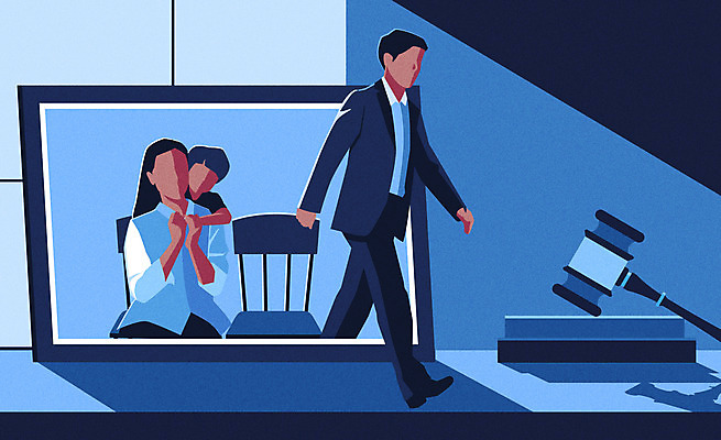 부부 여자 남자 아들 액자 일러스트 엄마 사람 성인 세명 파란색 걷기 자녀 아빠 가족사진 의사봉 이혼 얼굴없음 국내일러스트 AI파일 커플 컬러 가족 모션 파일형식 벡터 단체사진