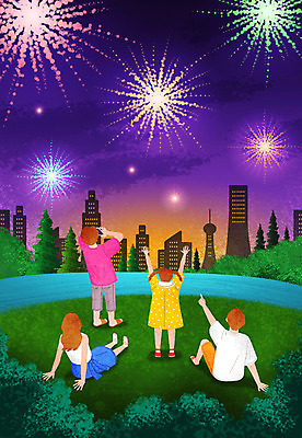 PSD 여자 남자 어린이 일러스트 밤하늘 불꽃놀이 서기 사람 앉기 소녀 여러명 성인 건물 여름 여름휴가 바캉스 강 사진촬영 여름풍경 만세 가리킴 야간 숲 국내일러스트 자연요소 건축물 계절 다수 모션 놀이 하늘 휴가 풍경 손짓 촬영 파일형식 여름_계절