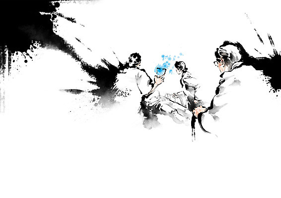 PSD 여자 노년 남자 안경 일러스트 캘리그라피 붓터치 사람 여러명 성인 파란색 진료 터치 환자 간호사 의사 침대 응급 가운 링거 동양화 번짐 병원침대 응급실 국내일러스트 잡화 옷 컬러 가구 다수 의학 의료기기 병원 미술 의료진 긴급 파일형식 효과