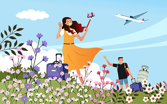 구름 커플 여자 남자 꽃 여행 꽃밭 가방 일러스트 바람 휴가 비행기 들기 사람 성인 두명 여름 여름휴가 바캉스 스마트폰 손들기 캐리어 사진촬영 피사의사탑 여행지도 셀카봉 성인만 국내일러스트 AI파일 자연요소 식물 잡화 계절 지도 관계 항공교통 모션 날씨 대중교통 핸드폰 스마트기기 여행가방 촬영 이탈리아 세계문화유산 파일형식 벡터 여름_계절