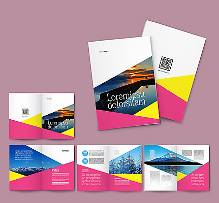 템플릿 ZIP 리플렛 분홍색 자연 산 풍경 팜플렛 사람없음 강 환경 일본 인디자인 INDD 이미지템플릿 아시아 컬러 생태계 파일형식