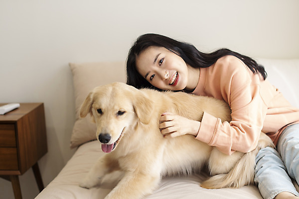 포토 JPG 한마리 여자 반려견 실내 한명 미소 앉기 상반신 20대 성인 앞모습 반려동물 화목 한국인 침대 골든리트리버 강아지 즐거움 교감 반려 성인여자한명만 펫팸족 국내포토 동물 1 감정 뷰포인트 가구 컨셉 모션 표정 사람 동양인 청년 내부 개 리트리버 신조어 여자한명만 성인여자만 파일형식