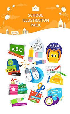 교육 일러스트 학교 학용품 가위 실내화 사람없음 선물상자 연필 칠판 스케치북 지우개 크레파스 테이프 꽃가루 백팩 연필깎이 북마크 에듀 에듀케이션 접착풀 스쿨팩 국내일러스트 AI파일 신발 가방 문구용품 선물 상자 필기구 풀_접착제 가루 파일형식 벡터