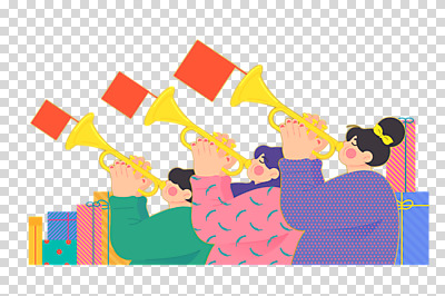 편집 편집이미지 여자 남자 악기 선물 누끼 이벤트 세명 선물상자 쇼핑 상자 세일 나팔 즐거움 PNG 편집소스 감정 음악 사람 파일형식