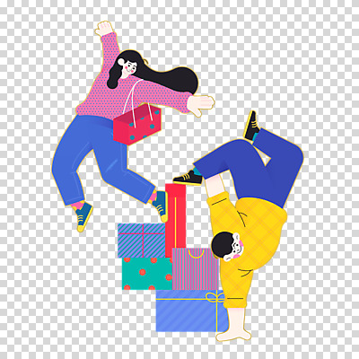 편집 편집이미지 여자 남자 모션 선물 누끼 이벤트 두명 선물상자 쇼핑 상자 쇼핑백 세일 춤 즐거움 PNG 편집소스 감정 가방 문화예술 사람 파일형식