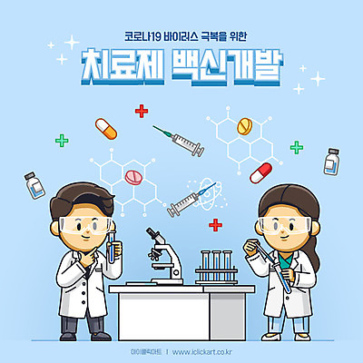 전신 여자 남자 하늘색 일러스트 현미경 주사기 성인 두명 의료진 연구실 연구원 비커 개발 백신 치료제 성인만 코로나바이러스 델타변이바이러스 국내일러스트 AI파일 직업 의학 의료기기 실험기구 사람 파란색 약 바이러스 파일형식 벡터