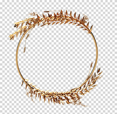도형 식물 편집 편집이미지 꽃 잎 재질 나뭇잎 프레임 누끼 사람없음 3D 금속 금색 벼 원형 황금 디지털합성 원형프레임 PNG 금박 편집소스 컬러 곡류 파일형식
