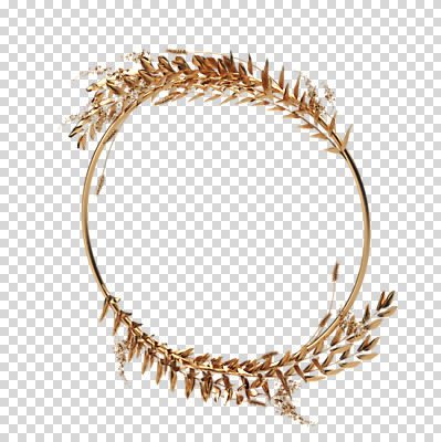 도형 식물 편집 편집이미지 꽃 잎 재질 나뭇잎 프레임 누끼 사람없음 3D 금속 금색 벼 원형 황금 디지털합성 원형프레임 PNG 금박 편집소스 컬러 곡류 파일형식
