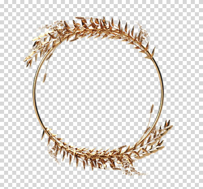 도형 식물 편집 편집이미지 꽃 잎 재질 나뭇잎 프레임 누끼 사람없음 3D 금속 금색 벼 원형 황금 디지털합성 원형프레임 PNG 금박 편집소스 컬러 곡류 파일형식