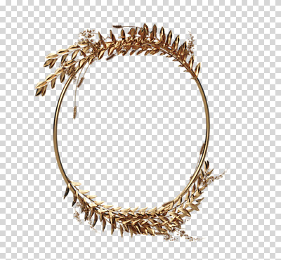 도형 식물 편집 편집이미지 꽃 잎 재질 나뭇잎 프레임 누끼 사람없음 3D 금속 금색 벼 원형 황금 디지털합성 원형프레임 PNG 금박 편집소스 컬러 곡류 파일형식