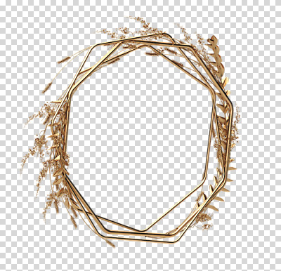 도형 식물 편집 편집이미지 꽃 잎 재질 나뭇잎 프레임 누끼 사람없음 3D 금속 금색 벼 황금 디지털합성 겹침 PNG 금박 팔각형 편집소스 컬러 곡류 파일형식