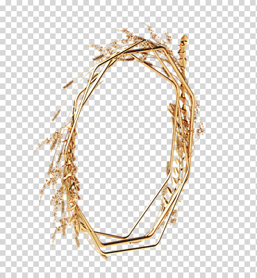 도형 식물 편집 편집이미지 꽃 잎 재질 나뭇잎 프레임 누끼 사람없음 3D 금속 금색 벼 황금 디지털합성 겹침 PNG 금박 팔각형 편집소스 컬러 곡류 파일형식