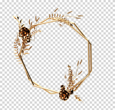 도형 식물 편집 편집이미지 꽃 잎 재질 나뭇잎 프레임 누끼 사람없음 3D 금속 금색 벼 황금 디지털합성 솔방울 겹침 PNG 금박 다각형 편집소스 컬러 곡류 파일형식