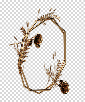 도형 식물 편집 편집이미지 꽃 잎 재질 나뭇잎 프레임 누끼 사람없음 3D 금속 금색 벼 황금 디지털합성 솔방울 겹침 PNG 금박 다각형 편집소스 컬러 곡류 파일형식