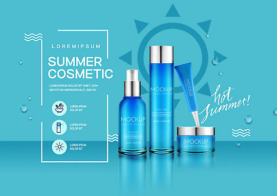 PSD 편집이미지 사람없음 여름 파란색 뷰티 세일 화장품 이미지편집 계절 컬러 파일형식