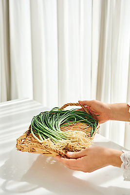 포토 JPG 손 여자 40대 중년 식재료 재료 실내 요리 한명 들기 신체부위 바구니 주방 한국인 달래 봄나물 제철 중년여자한명만 제철음식 국내포토 1 음식 채소 모션 사람 동양인 성인 내부 나물 여자한명만 중년여자만 파일형식