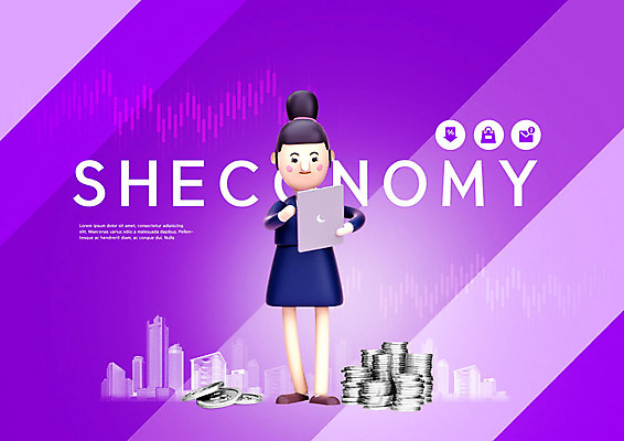 PSD 편집이미지 여자 돈 3D캐릭터 한명 들기 사람 성인 타이포그라피 건물 경제 태블릿 보라색 동전 비즈니스우먼 신조어 성인여자한명만 쉬코노미 이미지편집 문자 캐릭터 1 우먼라이프 건축물 컬러 비즈니스 모션 전자제품 스마트기기 직장인 재산 여자한명만 성인여자만 파일형식 유행어