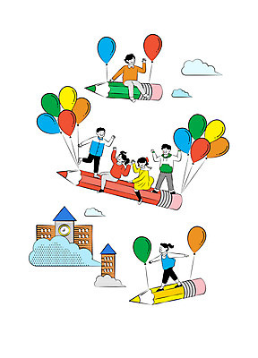 구름 학생 여자 교육 남자 초등학생 어린이 일러스트 학교 서기 사람 앉기 소녀 소년 여러명 연필 스쿨라이프 만세 즐거움 풍선 에듀 에듀케이션 어린이만 스쿨팩 국내일러스트 AI파일 자연요소 라이프스타일 감정 다수 모션 학용품 필기구 파일형식 벡터