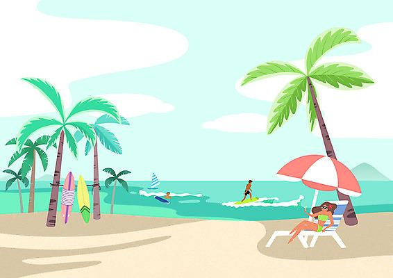 전신 PSD 여자 남자 바다 일러스트 가족 휴가 해변 세명 여름 파란색 여름휴가 바캉스 야자수 파라솔 서핑보드 서핑 선탠 즐거움 서퍼 국내일러스트 나무 계절 감정 컬러 관계 운동선수 사람 수상스포츠 보드_스포츠 파일형식 여름_계절