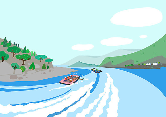 전신 PSD 여자 남자 일러스트 가족 휴가 여러명 여름 파란색 여름휴가 바캉스 계곡 급류 급류타기 즐거움 국내일러스트 계절 감정 컬러 다수 관계 사람 수상스포츠 파일형식 여름_계절