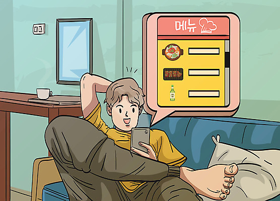 남자 음식 일러스트 모바일 방석 한명 들기 사람 성인 스마트폰 소파 눕기 거울 커피잔 메뉴 주문 온라인 성인남자한명만 온택트 국내일러스트 AI파일 1 커피 의자 모션 잔 핸드폰 스마트기기 남자한명만 성인남자만 파일형식 벡터