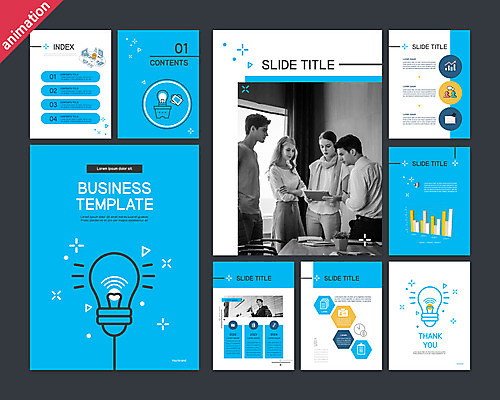 서양인 외국인 백인 템플릿 여자 남자 하늘색 비즈니스 회의 그래프 사람 여러명 20대 성인 세트 태블릿 한국인 비즈니스맨 비즈니스우먼 PPT 프레젠테이션 문서템플릿 성인만 애니형PPT 9P 이미지템플릿 다수 동양인 인종 청년 파란색 전자제품 스마트기기 직장인 파일형식