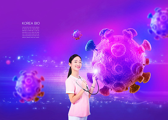 PSD 편집이미지 여자 의학 청진기 청소년 실험 한명 웃음 들기 사람 10대 보라색 한국인 간호사 의사 바이러스 개발 바이오 백신 십대여자한명만 이미지편집 1 컬러 의료기기 모션 표정 동양인 의료진 여자한명만 십대여자만 파일형식