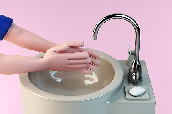 PSD 편집 편집이미지 손 분홍색 손짓 신체부위 3D소스 3D 디지털합성 오브젝트 세면대 손씻기 편집소스 델타변이바이러스 편집3D 컬러 모션 사람 바이러스 씻기 파일형식