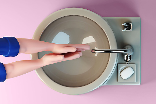 PSD 편집 편집이미지 손 분홍색 손짓 신체부위 3D소스 3D 디지털합성 오브젝트 세면대 손씻기 편집소스 델타변이바이러스 편집3D 컬러 모션 사람 바이러스 씻기 파일형식