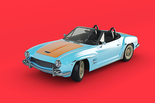 PSD 편집이미지 자동차 사람없음 한개 3D소스 3D 빈티지 입체 디지털합성 오브젝트 복고 빨간배경 편집소스 뉴트로 편집3D 1 육상교통 백그라운드 컨셉 빨간색 파일형식