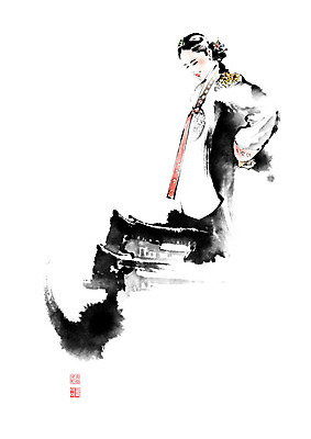 PSD 여자 일러스트 장신구 캘리그라피 붓터치 한옥 한명 사람 성인 한복 저고리 번짐 비녀 성인여자한명만 국내일러스트 1 한국전통 고건축 전통소품 전통의상 여자한명만 성인여자만 파일형식 효과 헤어액세사리