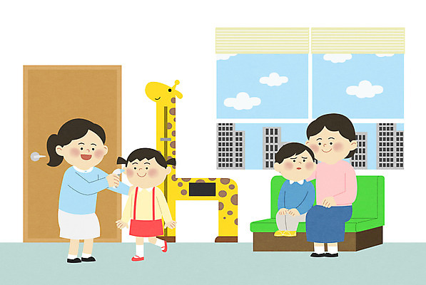 PSD 여자 남자 어린이 의자 일러스트 엄마 병원 사람 앉기 소녀 소년 여러명 성인 간호사 의사 자녀 온도계 체온계 무서움 소아과 귀체온계 체온측정 신장측정기 어린이병원 국내일러스트 감정 가구 다수 의학 가족 의료기기 모션 의료진 측정 파일형식