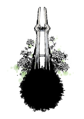 PSD 일러스트 캘리그라피 붓터치 기념 한국 국화 사람없음 탑 기념비 번짐 추모 국내일러스트 건축물 꽃 아시아 파일형식 효과