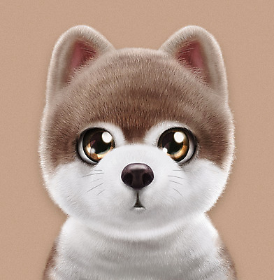 PSD 동물 한마리 반려견 일러스트 사람없음 반려동물 갈색 귀여움 개 강아지 소형견 반려 증명사진 포메라니안 국내일러스트 1 컬러 컨셉 포유류 파일형식