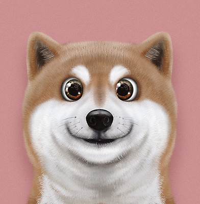 PSD 동물 무료이미지 한마리 반려견 분홍색 일러스트 사람없음 반려동물 귀여움 개 강아지 반려 증명사진 시바견 국내일러스트 1 컬러 컨셉 포유류 파일형식