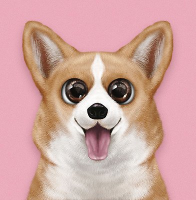 PSD 동물 한마리 반려견 분홍색 일러스트 사람없음 반려동물 귀여움 개 강아지 반려 웰시코기 증명사진 국내일러스트 1 컬러 컨셉 포유류 파일형식