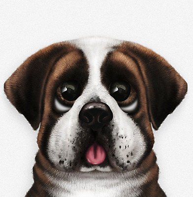 PSD 동물 한마리 반려견 일러스트 사람없음 반려동물 귀여움 흰색 개 강아지 대형견 세인트버나드 반려 증명사진 국내일러스트 1 컬러 컨셉 포유류 파일형식