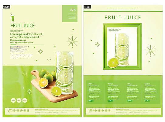 템플릿 ZIP 음료 리플렛 과일 잔 팜플렛 사람없음 초록색 여름 주스 과일주스 전단템플릿 전단 라임 인디자인 INDD 이미지템플릿 식기 계절 컬러 홍보물 파일형식