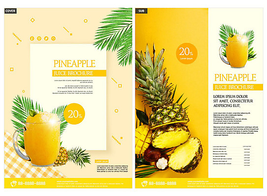 템플릿 ZIP 음료 리플렛 과일 팜플렛 사람없음 여름 노란색 주스 과일주스 파인애플 전단템플릿 전단 파인애플주스 인디자인 INDD 이미지템플릿 계절 컬러 열대과일 홍보물 파일형식
