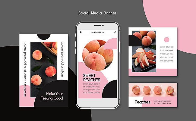 PSD 템플릿 배너템플릿 ZIP 분홍색 웹템플릿 과일 디자인시안 모바일 사람없음 스마트폰 세트 모바일템플릿 모바일웹 복숭아 소셜네트워크 소셜미디어 웹배너 모바일앱 SNS배너 모바일페이지 이미지템플릿 배너 컬러 핸드폰 스마트기기 페이지 파일형식