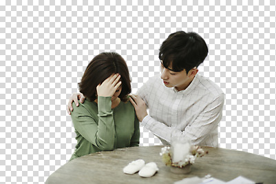 편집이미지 부부 응시 여자 남자 신혼부부 누끼 사람 앉기 상반신 20대 성인 두명 앞모습 한국인 슬픔 걱정 두통 아기신발 PNG 위로 부부라이프 성인만 어깨에손 편집소스 난임 라이프스타일 커플 시선 감정 뷰포인트 신발 모션 동양인 청년 아기용품 질병 신혼 파일형식