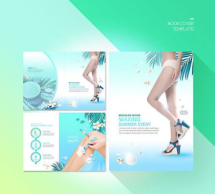 PSD 템플릿 표지디자인 북디자인 손 출판디자인 여자 표지 꽃 ZIP 내지 리플렛 북커버 사람 팜플렛 성인 세명 여름 하반신 돌_바위 다리 마사지 면도 면도기 야자수잎 민트색 왁싱 성인여자만 이미지템플릿 식물 계절 컬러 잎 모션 신체부위 위생용품 여자만 성인만 파일형식