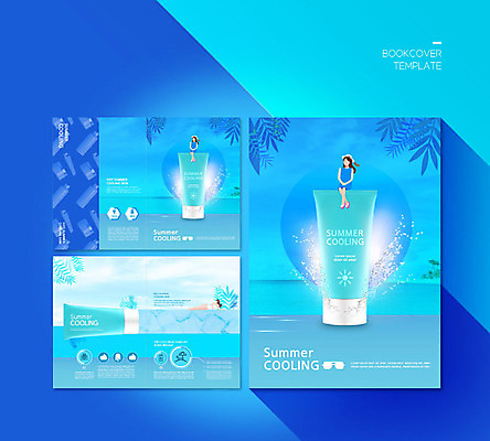 PSD 템플릿 표지디자인 북디자인 출판디자인 여자 표지 ZIP 내지 리플렛 바다 북커버 사람 팜플렛 세명 여름 파란색 야자수 화장품 선크림 여자만 이미지템플릿 나무 계절 컬러 뷰티 파일형식