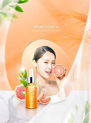 PSD 편집이미지 여자 나뭇잎 한명 들기 사람 상반신 20대 성인 주황색 화장품 거울 한국인 커튼 자몽 의료성형뷰티 성인여자한명만 비건화장품 이미지편집 1 컬러 잎 과일 모션 동양인 청년 뷰티 천연화장품 여자한명만 성인여자만 파일형식